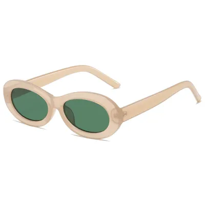 Women Retro Small Oval Frame Candy Color Sunglasses