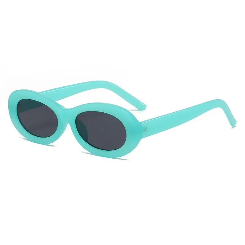 Women Retro Small Oval Frame Candy Color Sunglasses
