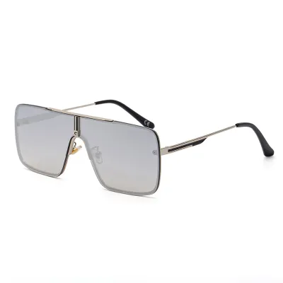 Men Fashion Metal Large Square Frame Sunglasses