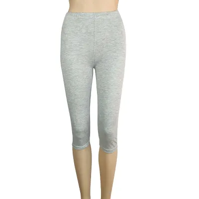 Women Plus Size Elastic Solid Color Low Waist Bottoming Pants