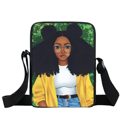 Creative Fashion Polyester Cartoon Girl Print Shoulder Bag