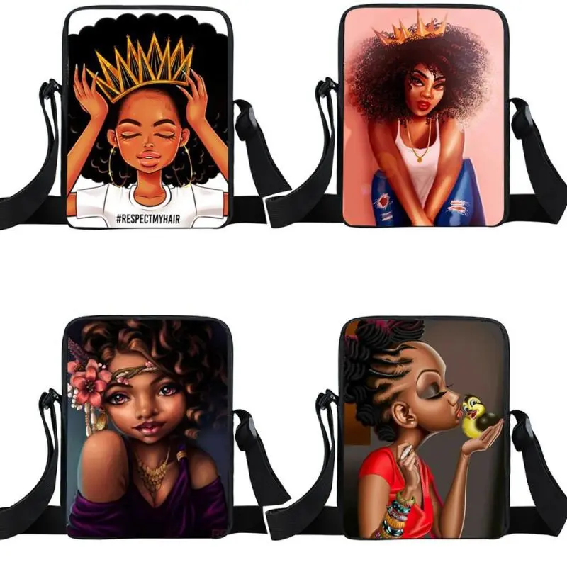 Creative Fashion Polyester Cartoon Girl Print Shoulder Bag