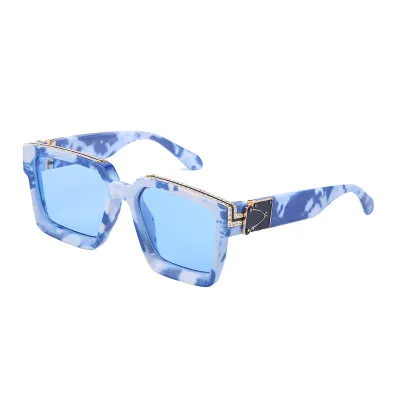 Unisex Fashion Diamond Square Frame Sunglasses PC Lens