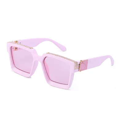 Unisex Fashion Diamond Square Frame Sunglasses PC Lens