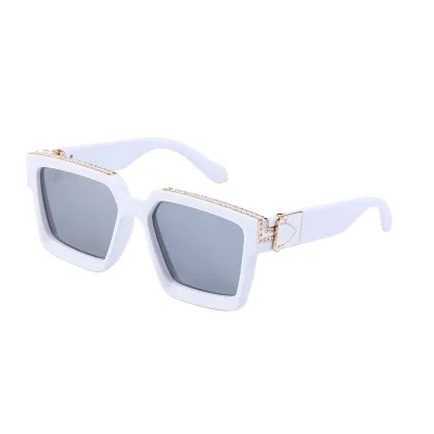 Unisex Fashion Diamond Square Frame Sunglasses PC Lens