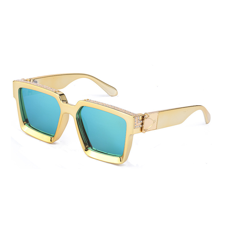 Wholesale Unisex Fashion Diamond Square Frame Sunglasses