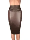 Faux Leather Hip Skirt Coffee