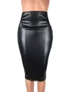 Faux Leather Hip Skirt Black