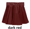 Faux Leather Swing Skirt Burgundy