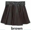 Faux Leather Swing Skirt Coffee