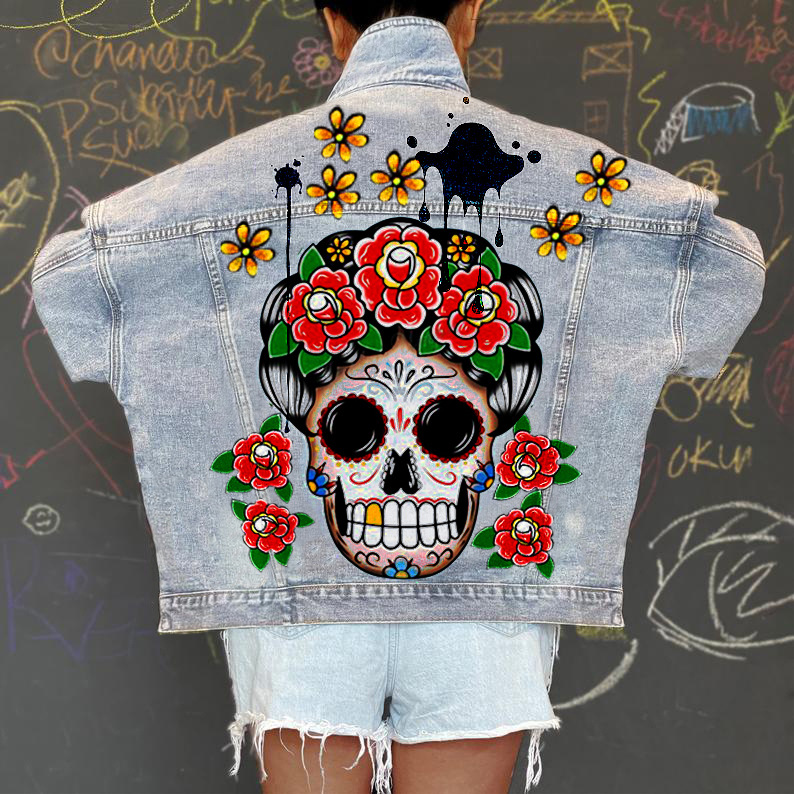 Wholesale Women Casual Long Sleeves Graphic Printed Single
