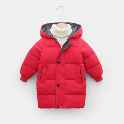 Kids Toddler Girls Boy Solid Zip Bubble Coat