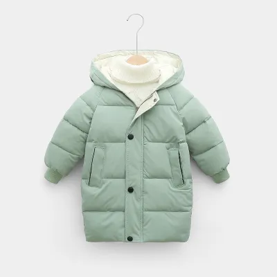 Kids Toddler Girls Boy Solid Zip Bubble Coat
