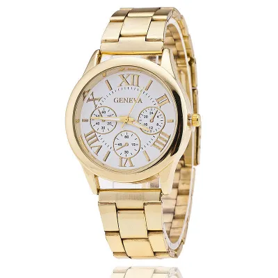 Men's Classic Round Dial Steel Band Business Casual Alloy Watch
