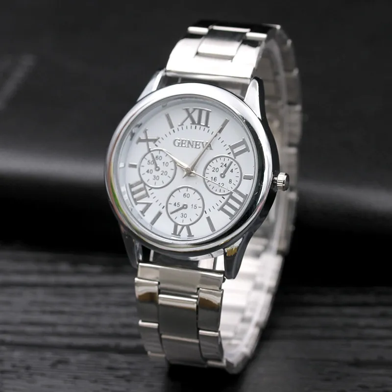 Men's Classic Round Dial Steel Band Business Casual Alloy Watch