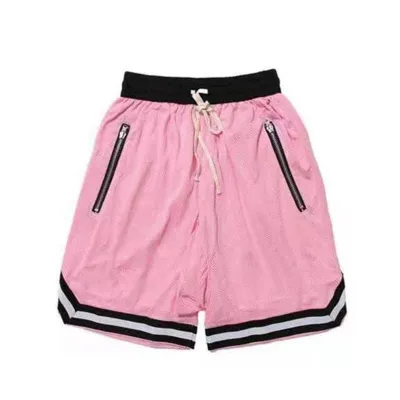 Men Casual Colorblock Striped Mesh Mid-Rise Tie Loose Sports Breathable Bermuda Shorts