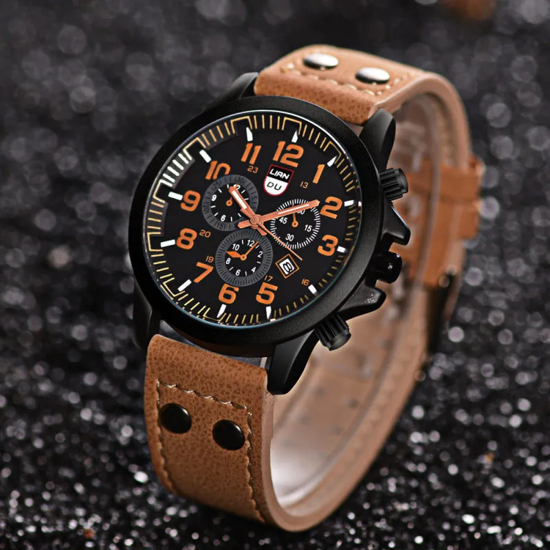 Men's Fashion Sports Calendar Quartz Watch