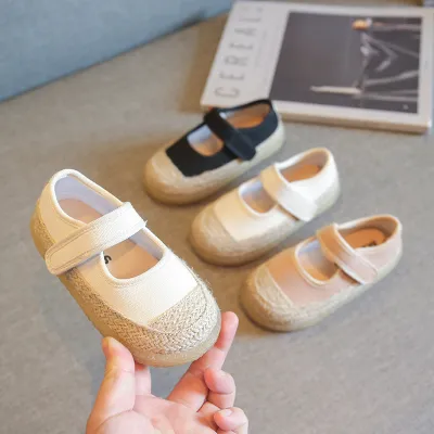 Kids Toddler Girls Boy Fashion Fall Canvas Velcro Breathable Flats