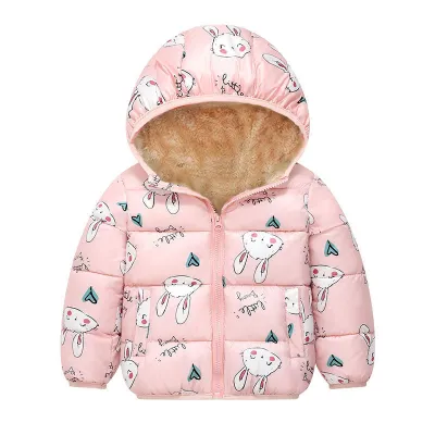 Kids Toddler Girls Boys Fashion Down Cotton Long Hooded Thick Jacket Zip Closure