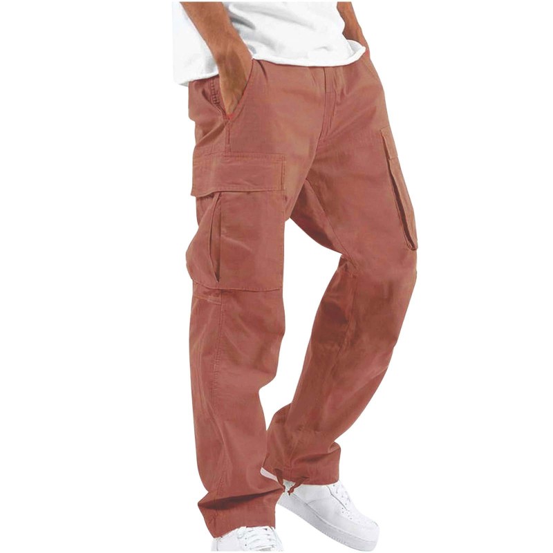 TURNTIDE*日本未入荷 シンプル/Multi pocket WideLeg CargoPants WZIKAI Men's Casual Cargo Pants Elastic Waist Drawstring