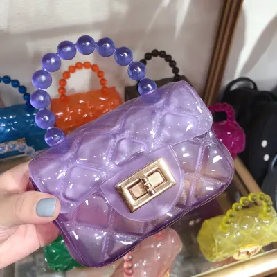 Fashion Chain Transparent Jelly Mini Crossbody Bag PVC Solid Color