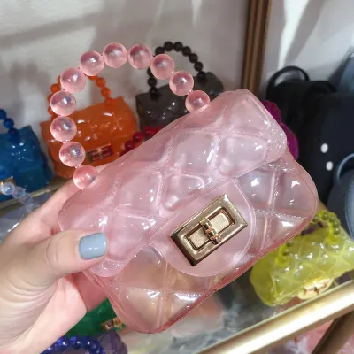 Fashion Chain Transparent Jelly Mini Crossbody Bag PVC Solid Color