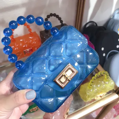 Fashion Chain Transparent Jelly Mini Crossbody Bag PVC Solid Color