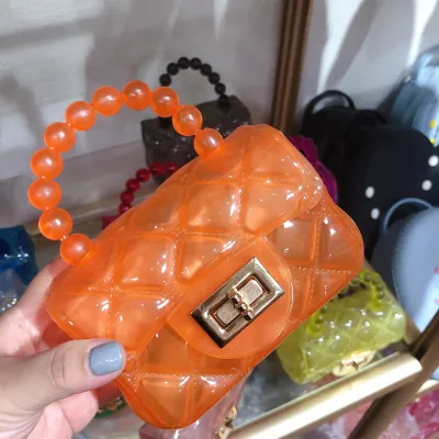 Fashion Chain Transparent Jelly Mini Crossbody Bag PVC Solid Color