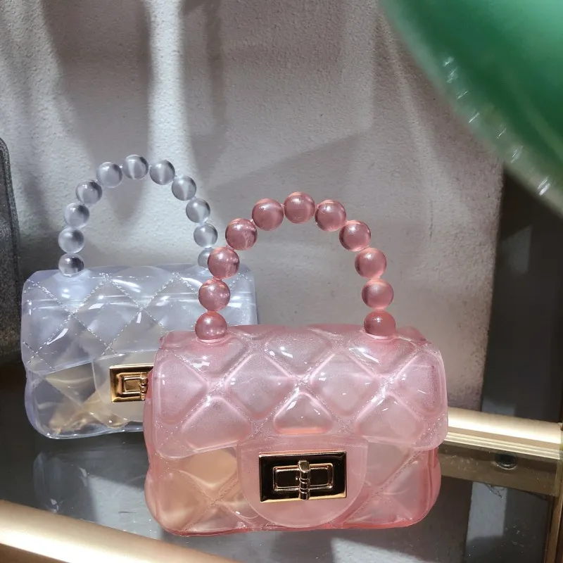 Fashion Chain Transparent Jelly Mini Crossbody Bag PVC Solid Color