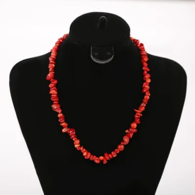Women's Handmade Beaded Colorful Crystal Stone Necklace with Water Wave Chain