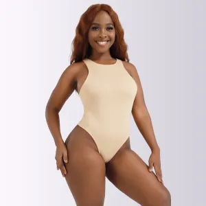 Women High Waist Breathable Solid Color Hip-Lifting Shorts One-Piece Shapewear