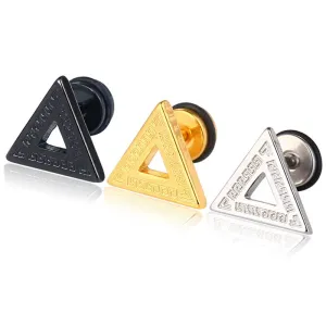 Unisex Fashion Titanium Steel Pyramid Triangle Earrings