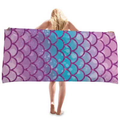 Creative Fashion Mermaid Beach Towel Adult Swimming Printing Sunscreen Shawl Towel