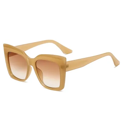 Women Fashion Cat Eye Large Frame Gradient Retro Sunglasses
