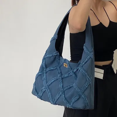 Stylish Large Capacity Canvas Denim Animal Print Tote Bag