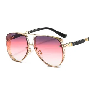 Men's Fashion Metal Mesh Oval Frame Sunglasses