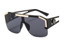 Unisex Fashion Lion Print One Piece Lens Sports Square Sunglasses