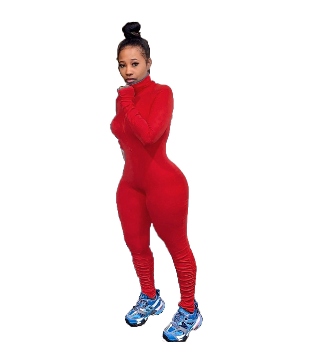 Wholesale Women Solid Color Zipper Long Sleeve Stand Collar Wholesale Women Solid Color Zipper Long Sleeve Stand Collar