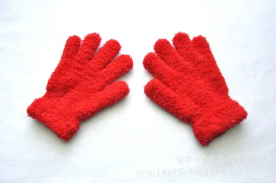 Kids Girls Boys Fashion Winter Warm Fleece Thickened Knitted Gloves Unisex