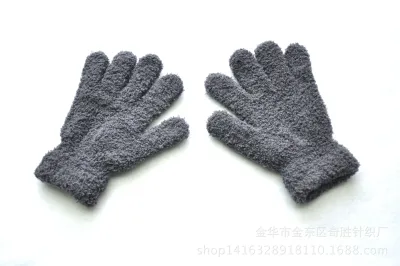 Kids Girls Boys Fashion Winter Warm Fleece Thickened Knitted Gloves Unisex