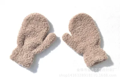 Kids Fashion Winter Outdoor Warm Knitted Magic Gloves Plus Fleece Thick Bag Small Gloves