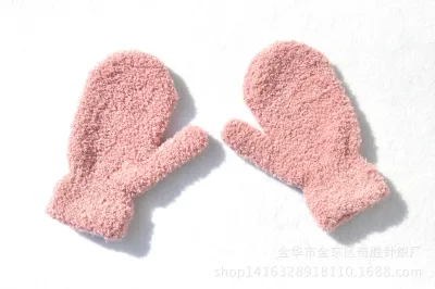 Kids Fashion Winter Outdoor Warm Knitted Magic Gloves Plus Fleece Thick Bag Small Gloves