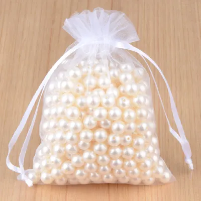 100 Pcs Solid Color Nylon Drawstring Mesh Organza Bags Jewelry Packaging