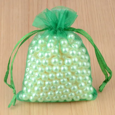 100 Pcs Solid Color Nylon Drawstring Mesh Organza Bags Jewelry Packaging