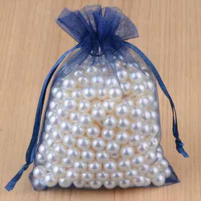 100 Pcs Solid Color Nylon Drawstring Mesh Organza Bags Jewelry Packaging