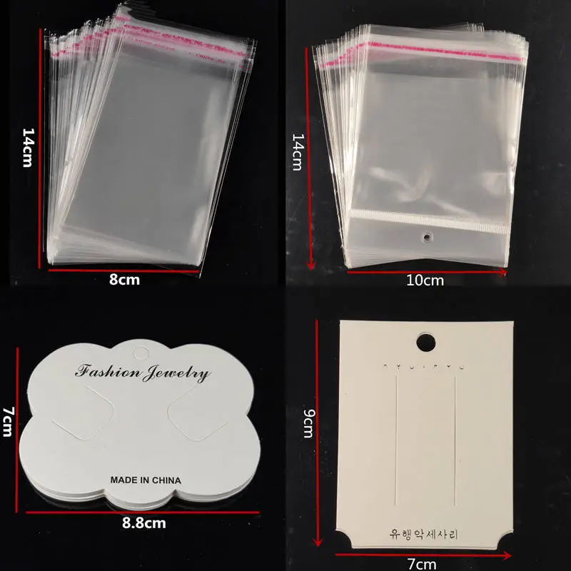 10pcs/set Hair Clip Jewelry Packaging Card Transparent OPP Bag Plastic Resin Unisex Geometric New Fashion