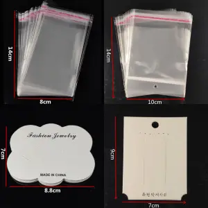 10pcs/set Hair Clip Jewelry Packaging Card Transparent OPP Bag Plastic Resin Unisex Geometric New Fashion