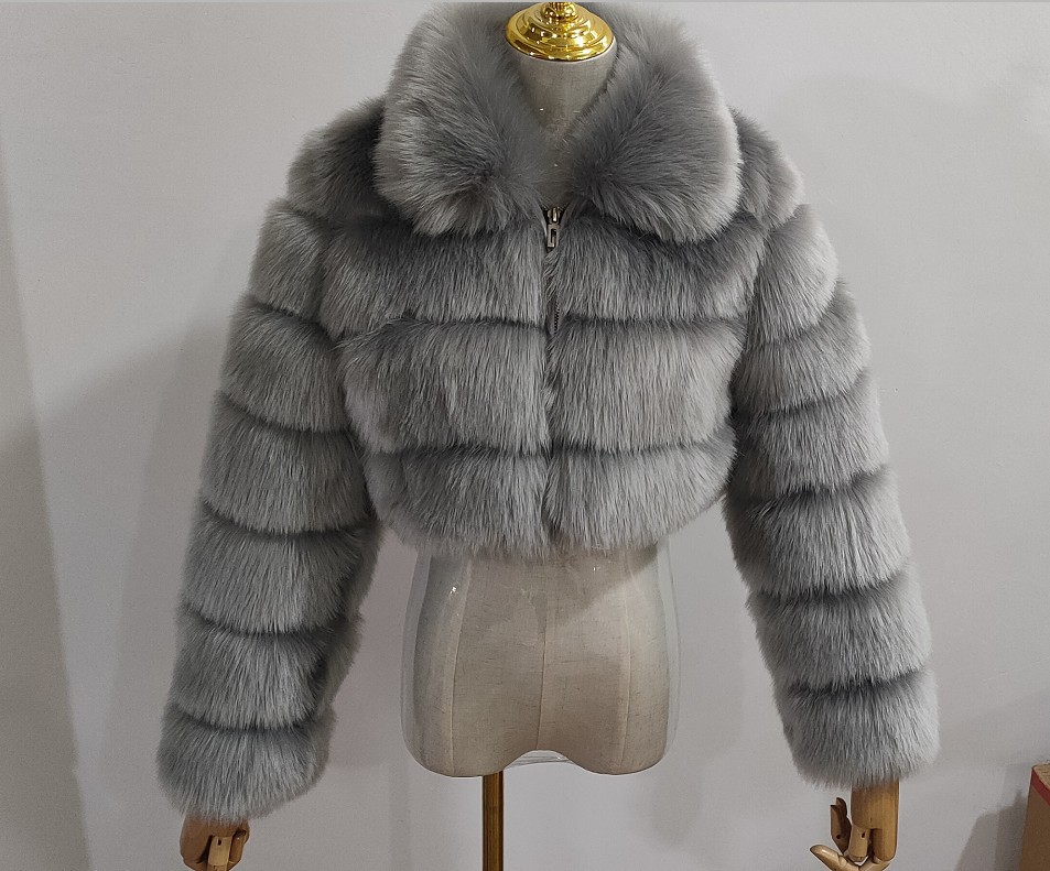 Wholesale Fur Coat Faux Fox Fur Women Lapel Collar Stitched Wholesale Fur Coat Faux Fox Fur Women Lapel Collar Stitched