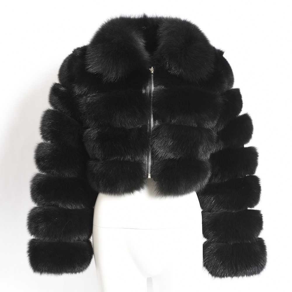 Wholesale Fur Coat Faux Fox Fur Women Lapel Collar Stitched Long