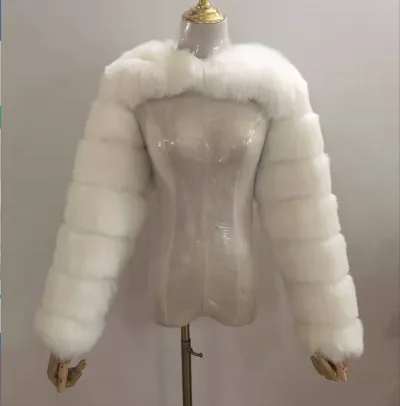 Fashion Women Autumn Winter Faux Fur Plush Short Coat